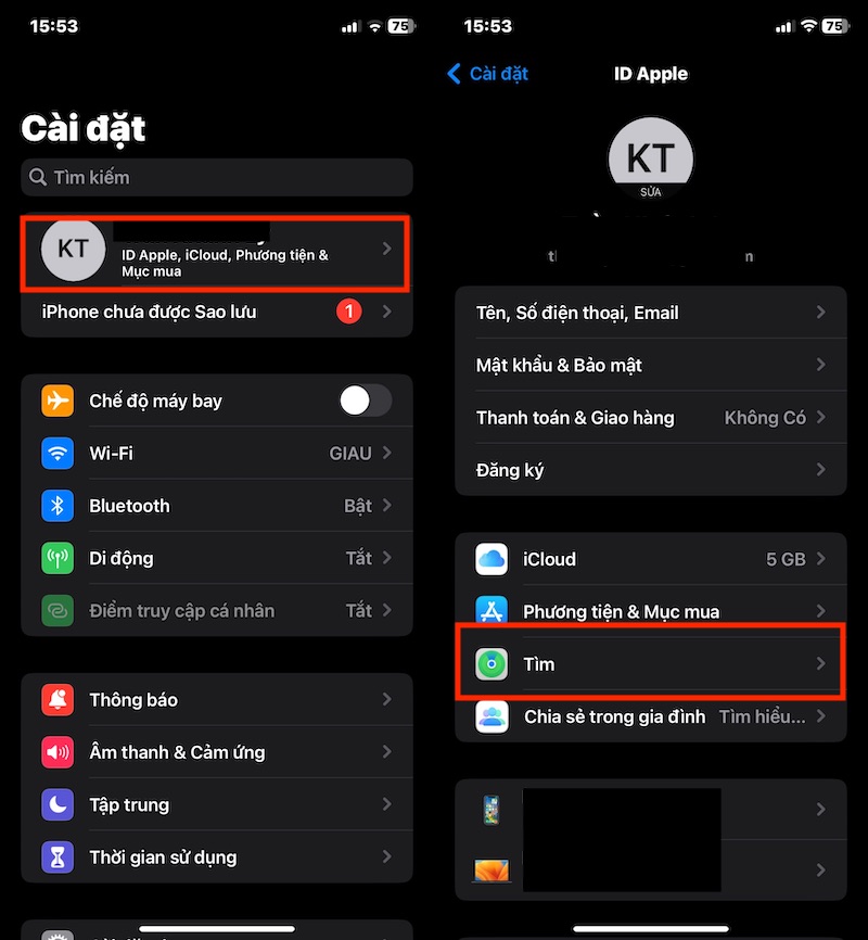 Sử dụng tính năng Tìm iPhone để thoát ẩn iCloud bước 1